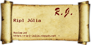 Ripl Júlia névjegykártya